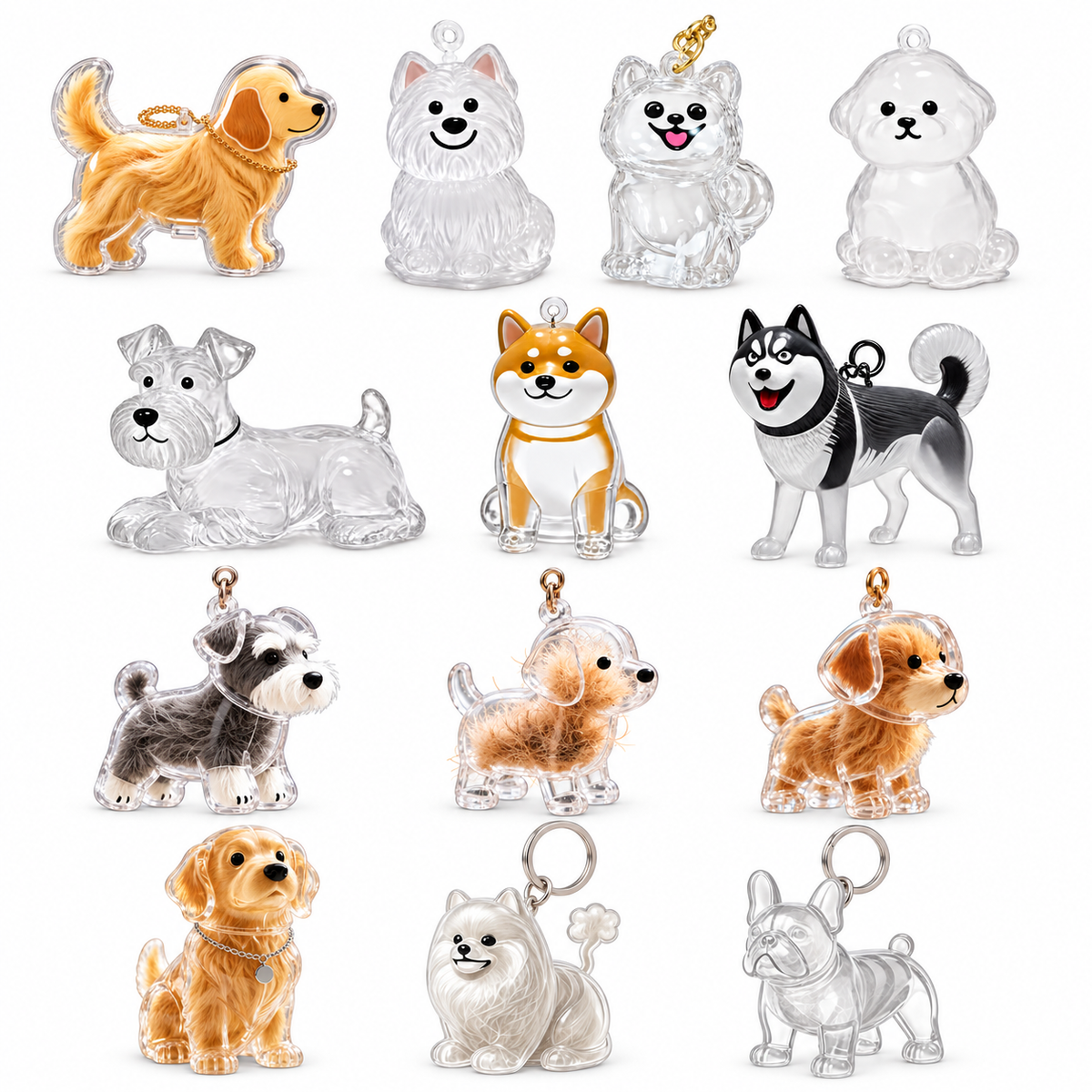 Llavero para Pelo de Mascota – Colgante Recuerdo con Forma de Perro