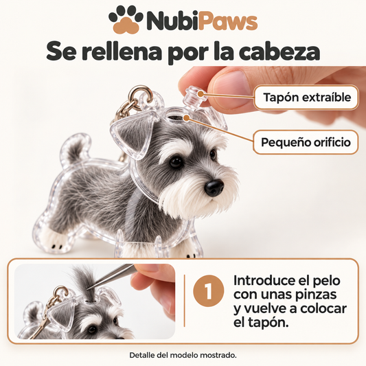 Llavero para Pelo de Mascota – Colgante Recuerdo con Forma de Perro